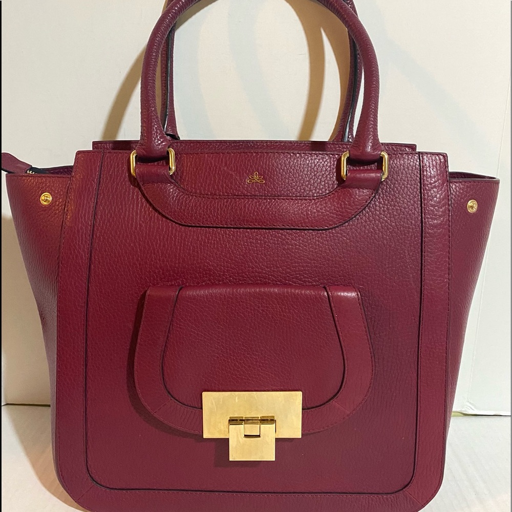 Milli Millu (now DeMillier) burgundy leather satchel handbag